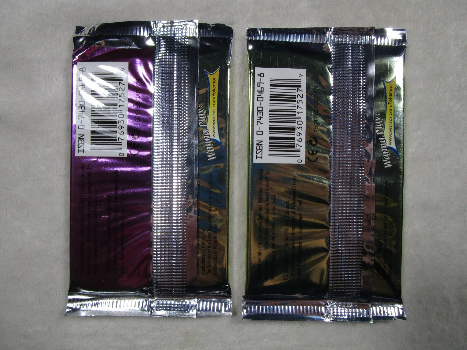 Lot of 2 *WEIGHED* Pokemon Neo Destiny 1st Edition Sealed Booster Pack Cards