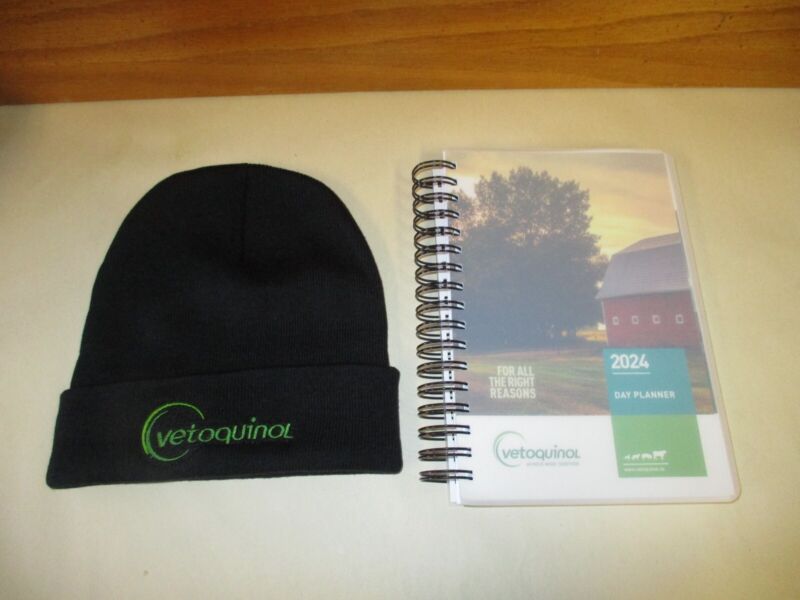 Vetoquinol Dairy Cow Animal Vaccine Black Winter Hat Beanie &