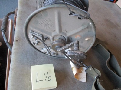 Partial Spool of WD1A Military Telephone Wire, DR-8 Spool & Winder a