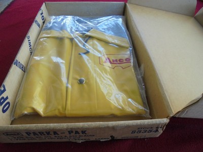 NOS ANCO Rain Coat Slicker Jacket Parka Vintage Advertising Garage Gas Station
