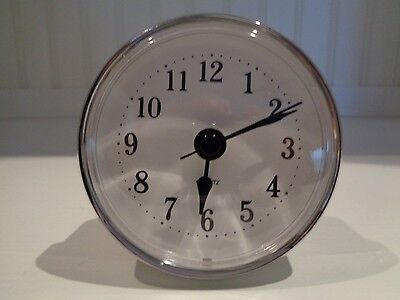 Premium 2-1/2''(65mm)Youngtown Quartz Clock Insert, Arabic, Silver, Free Battery
