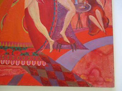 Modernist Painting Women City Urban Musician Cafe Expressionism Cubism Listed