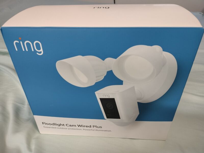 Ring Floodlight Cam Wired Plus Surveillance Camera - White