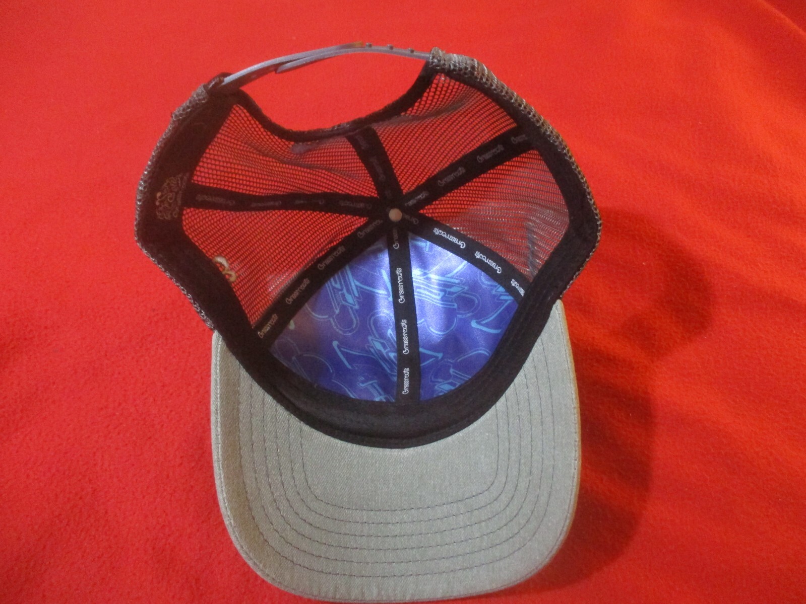 Grassroots California Snapback Half Mesh Gray Hat Cap Men's Adjustable