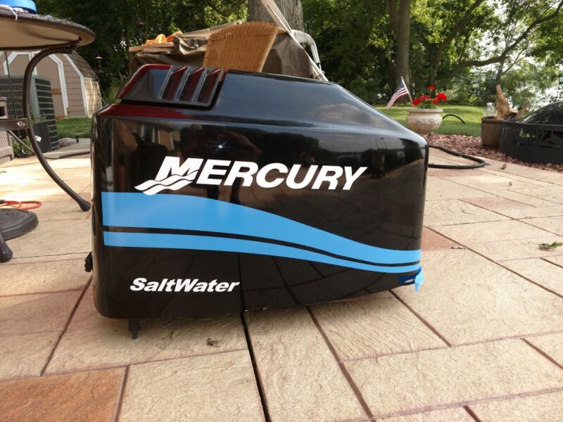 Mercury Boat Motor Cowl Decal Set  Saltwater Series Blue Stripe + Size Choices