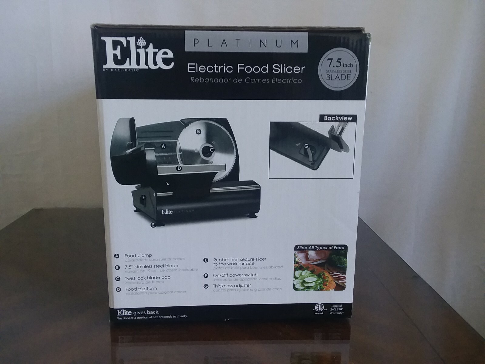 Elite Platinum Ultimate Precision Meat Slicer EMT-503B Stainless Steel NEW