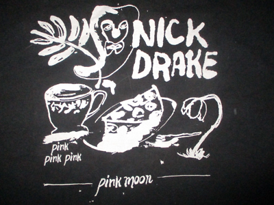 Black NICK DRAKE Pink Moon T Shirt XXL Fine Southern Gentleman OOP