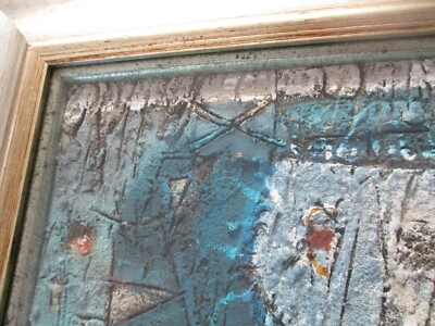 VINTAGE MID CENTURY MODERN CHUNKY MYSTERY CUBIST CUBISM 1960'S  EXPRESSIONISM