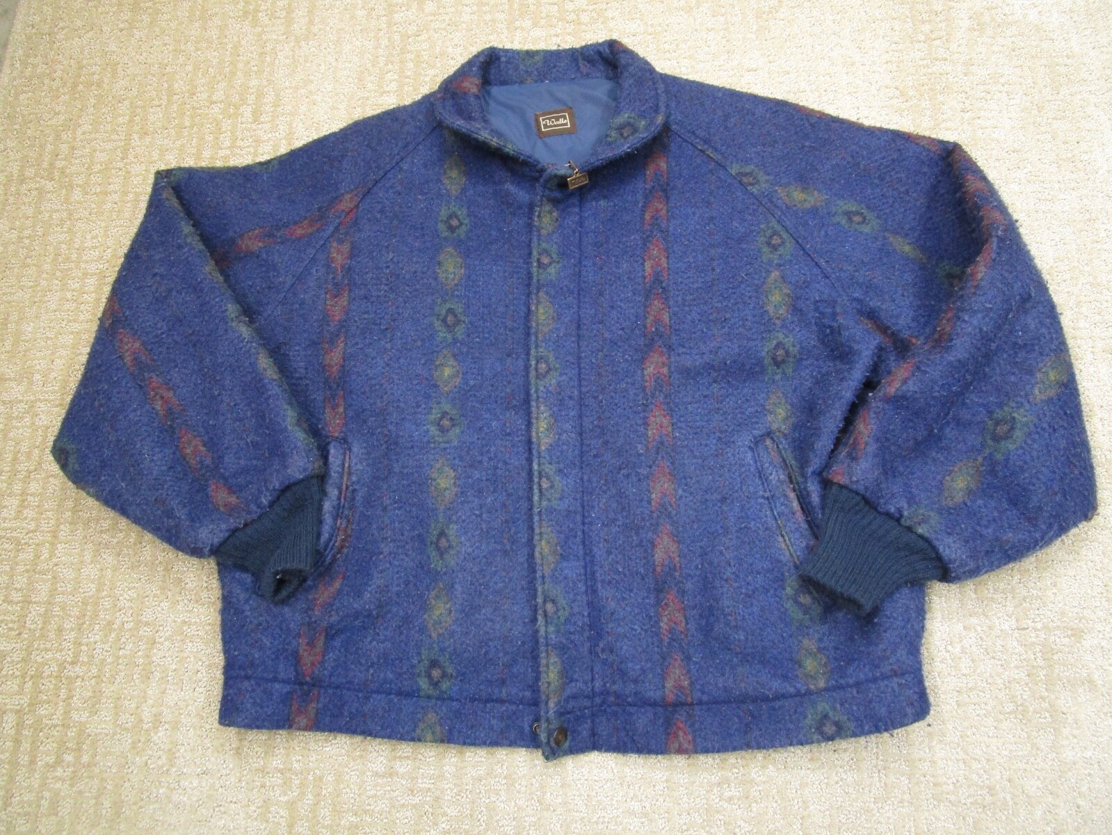 Vintage Walls Jacket Men 2XL XXL Blue Western Aztec Checotah