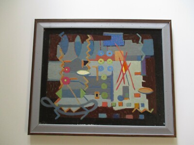 VINTAGE SURREAL ABSTRACT PAINTING MODERNISM MID CENTURY EXPRESSIONISM CUBISM OLD