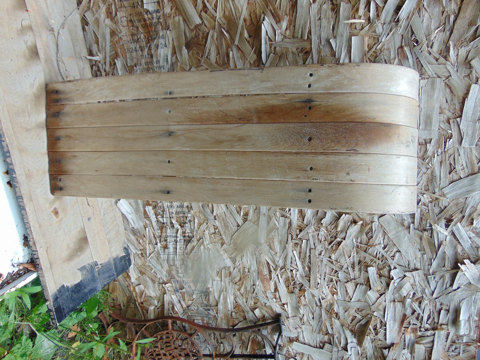 vintage wooden snow toboggan slep  34