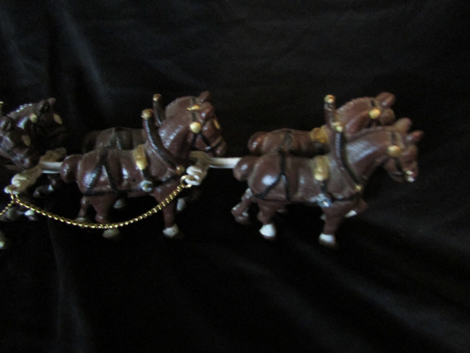 Cast Iron Clydesdale Horse Drawn Wagon with Barrels