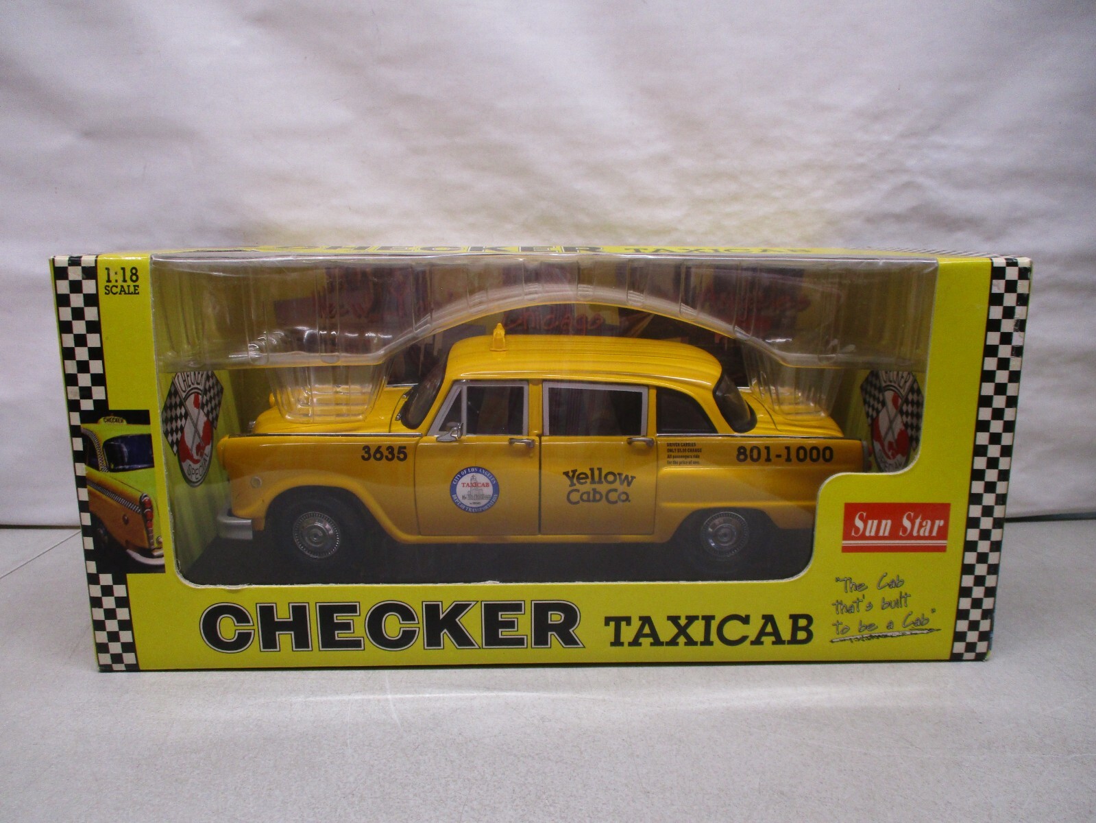 Sun Star CHECKER TAXICAB 1981年式 1/18 Sun Star 1981 New York Checker Taxicab Die Cast Vehicle 1:18