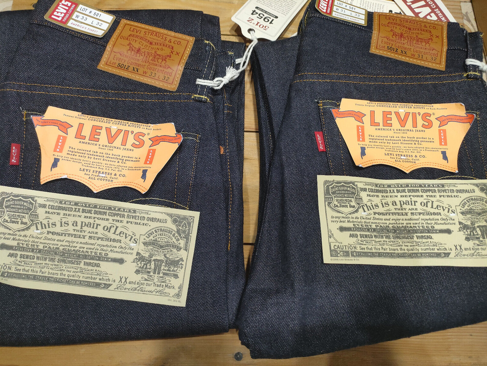LEVI'S VINTAGE 501XX 復刻 501-0003 フラッシャー付 中古・古着通販】LEVI'S (リーバイス) 復刻501XXデニムパンツ 98年 USA