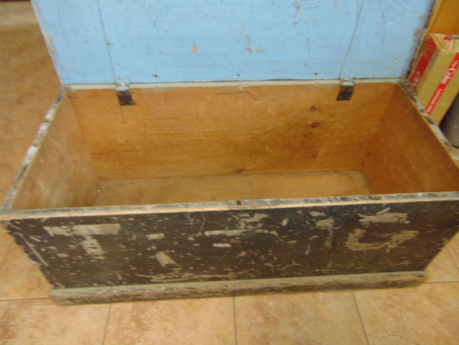 vintage/antique  wood  trunk-chest   nice  # 6509