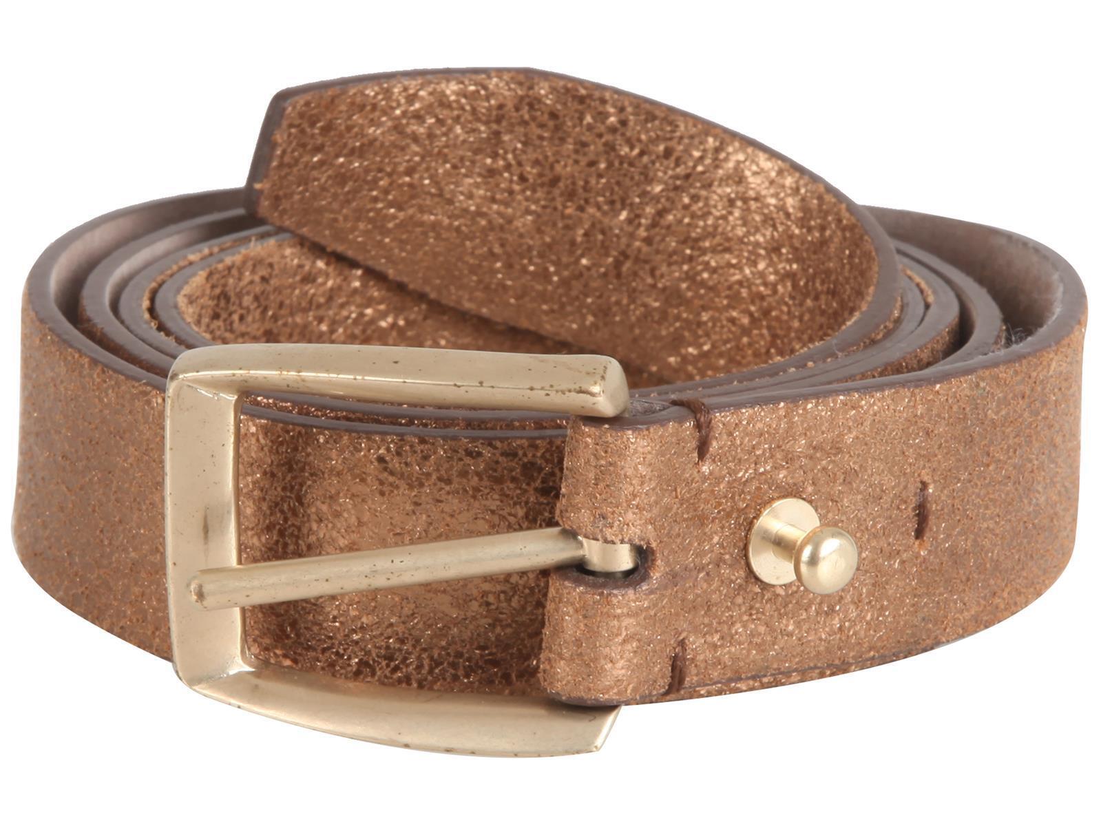 Pre-owned Brunello Cucinelli Women's Leather Belt Bronze Size M Italy 42 Us 6" Gb 10 In Gold