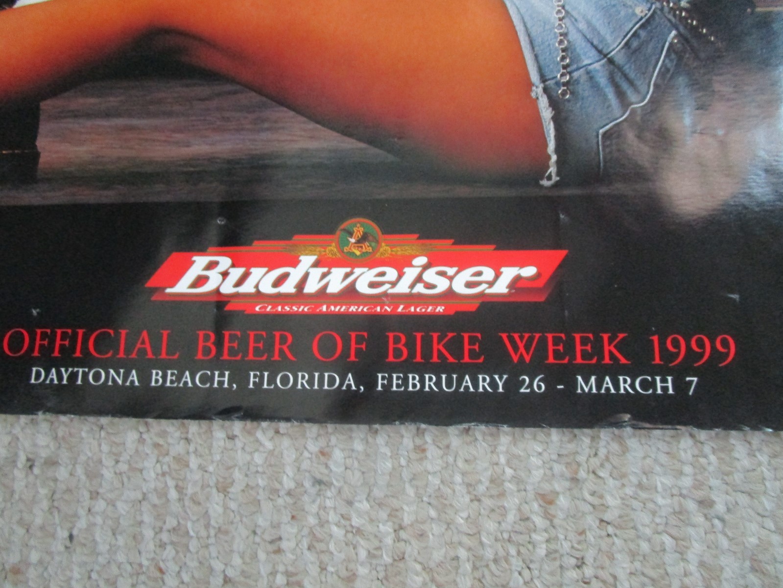 1999 Budweiser Mortorcycle  Bike Week Poster  Daytona Beach  FS