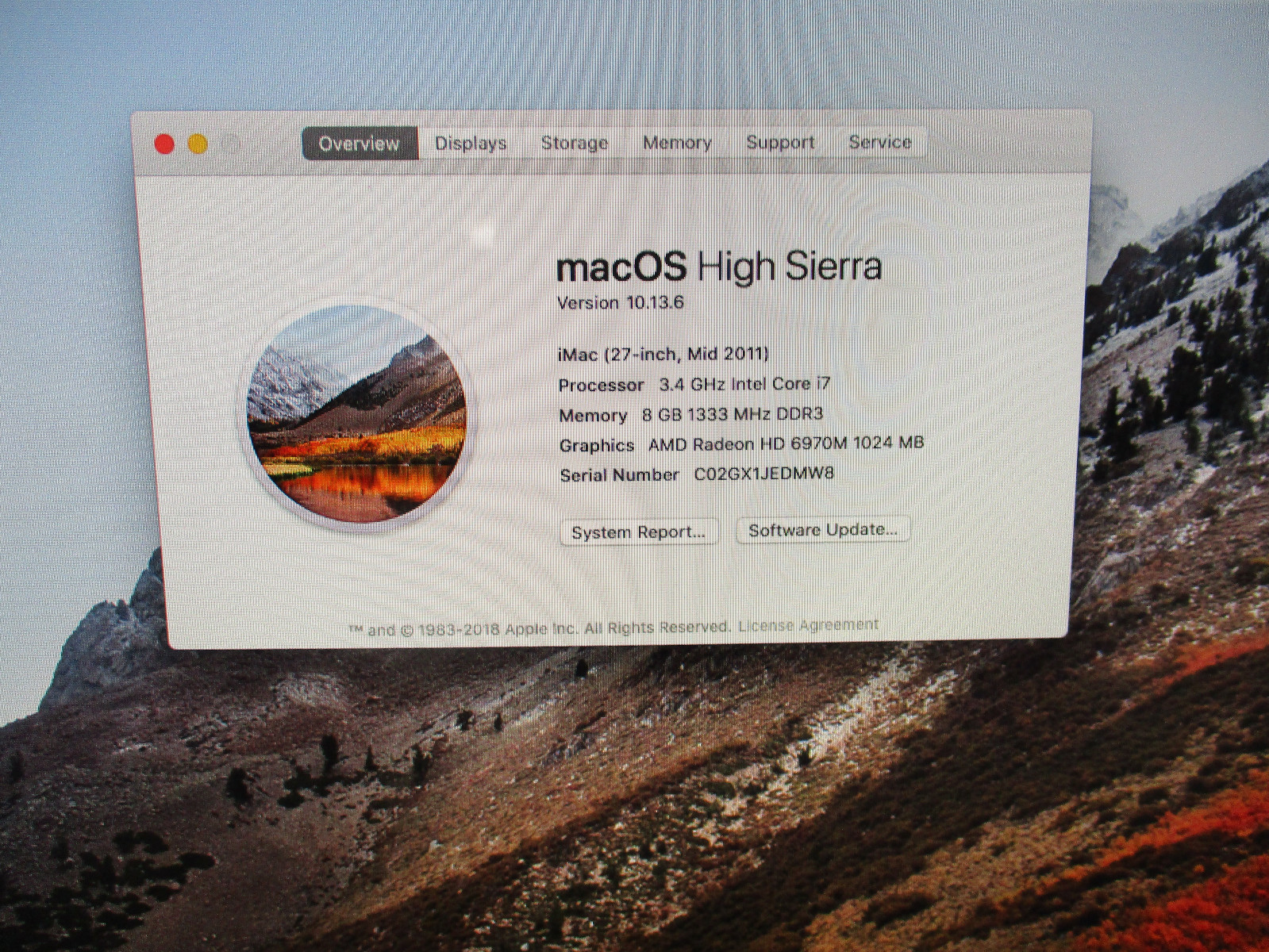 Apple iMac A1312 MD063LL/A 27” All-in-one, Core i7-2600, 8 GB RAM, 1 TB HDD