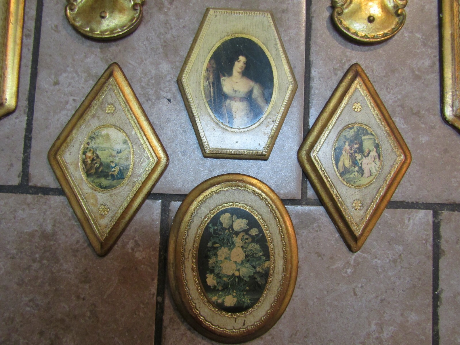Vintage Mixed Lot 11 Florentine Gold Gilt Wood Tole Wall Plaques Made in Italy
