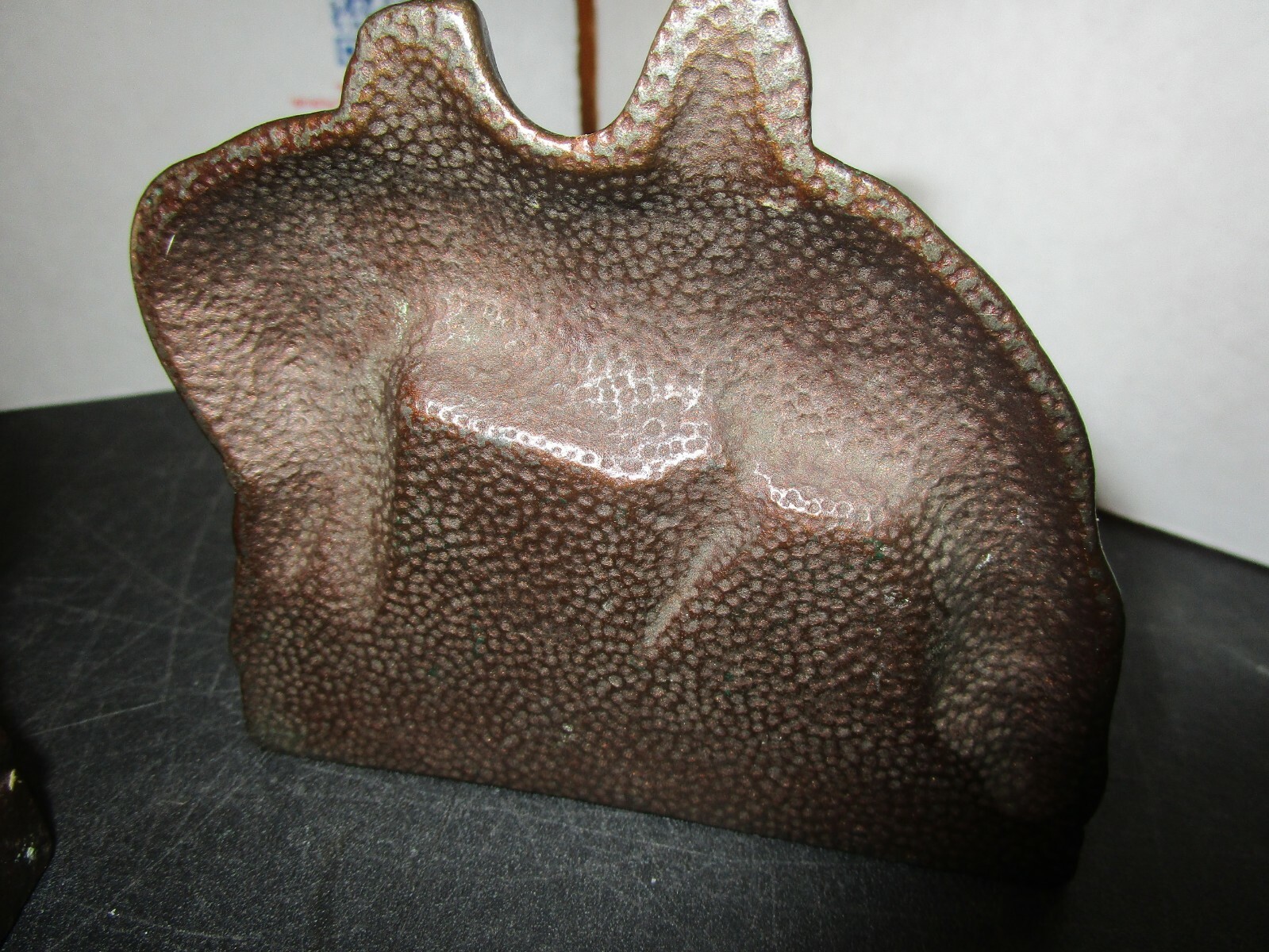 Vintage Cast Iron Horse Grazing Saddle Bronze Tone Book Ends