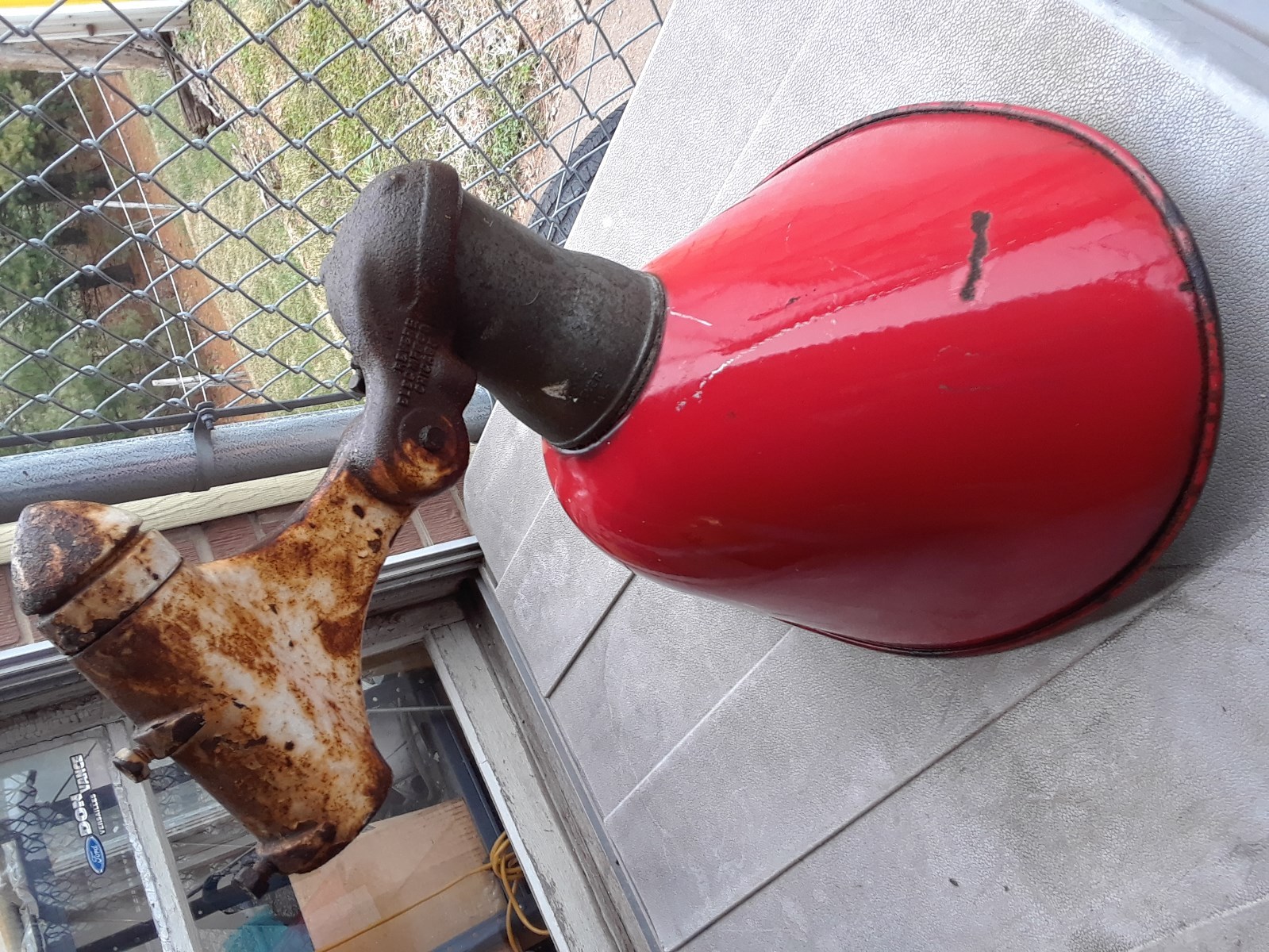 Vintage Porcelain  Flood Light (Out of closed oil dist. bulk plant warehouse)