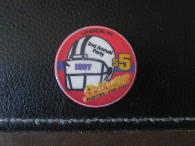 UNC NEW Edgewater Laughlin Casino Football 1997 Super Bowl XXXI $5 Chip