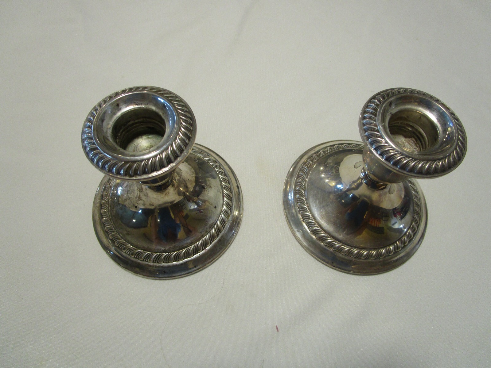 Set 2 Pair Gorham Weighted Sterling Silver #667 Candle