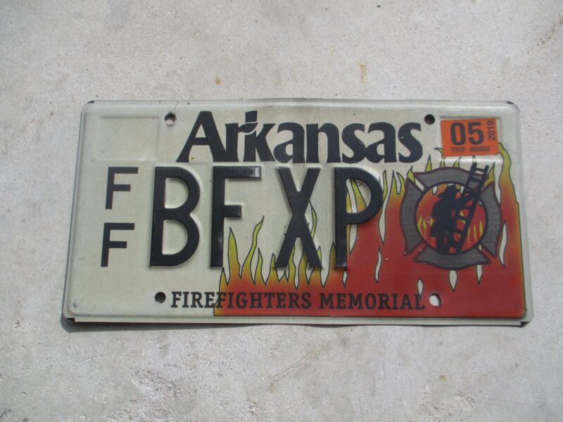 Arkansas Firefighters Memorial license plate #  BFXP