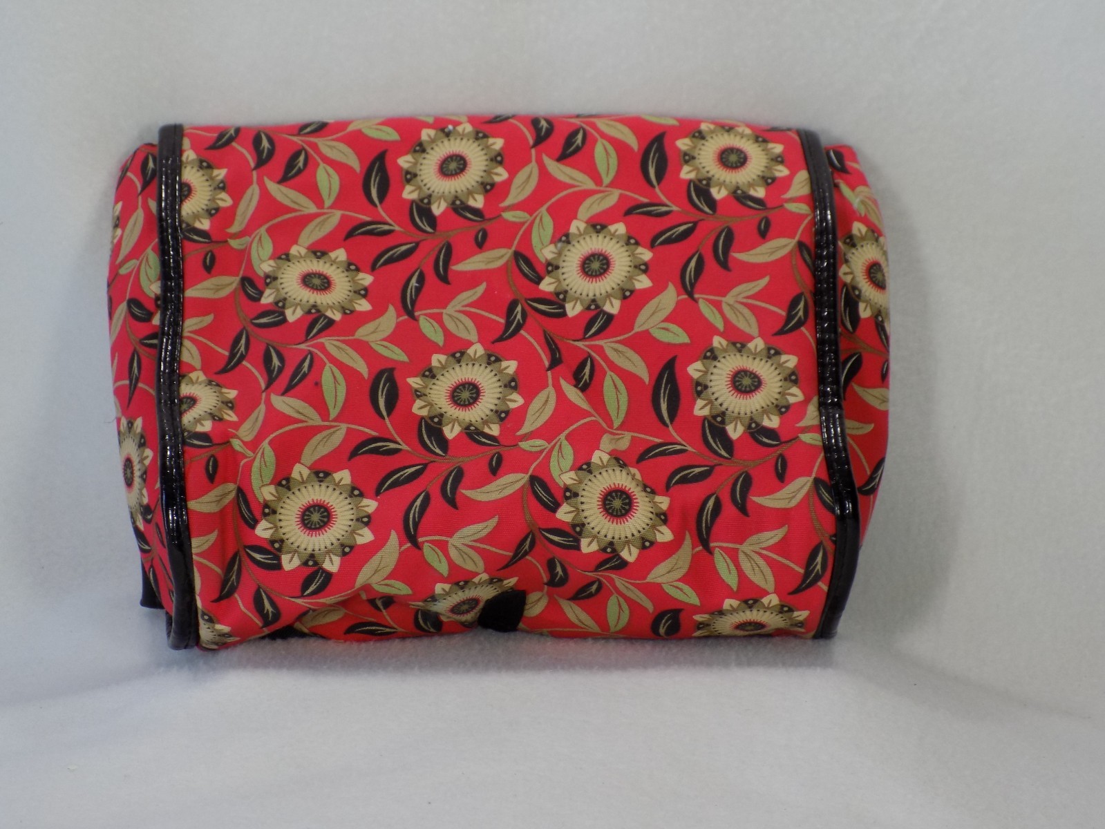 MAGGIB CLEAN HANGING TOILETRY BAG - ORANGE/RED FLORAL - MANY COMPARTMENTS