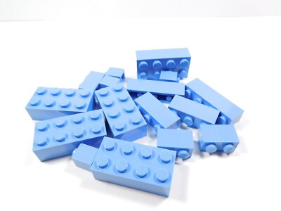 LEGO 16 Medium Blue Bricks 1x1 1x2 1x4 1x3 2x4 I11
