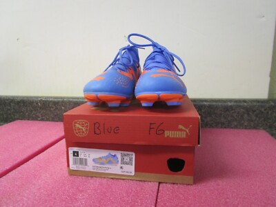 NEW! PUMA Kids Junior Future Match FG / AG Soccer Blue White Orange Size 4US