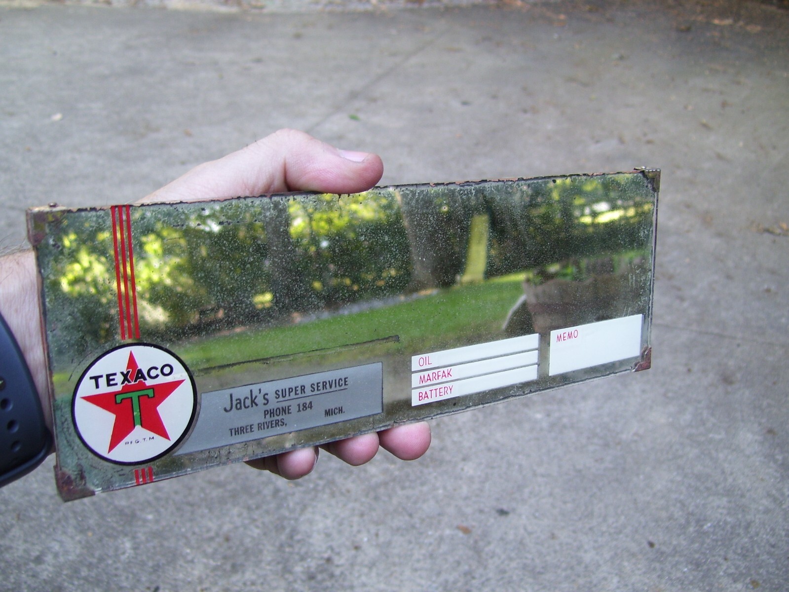 1940s Antique Texaco station Visor mirror Vintage Chevy Ford Hot Rod gm rat bomb