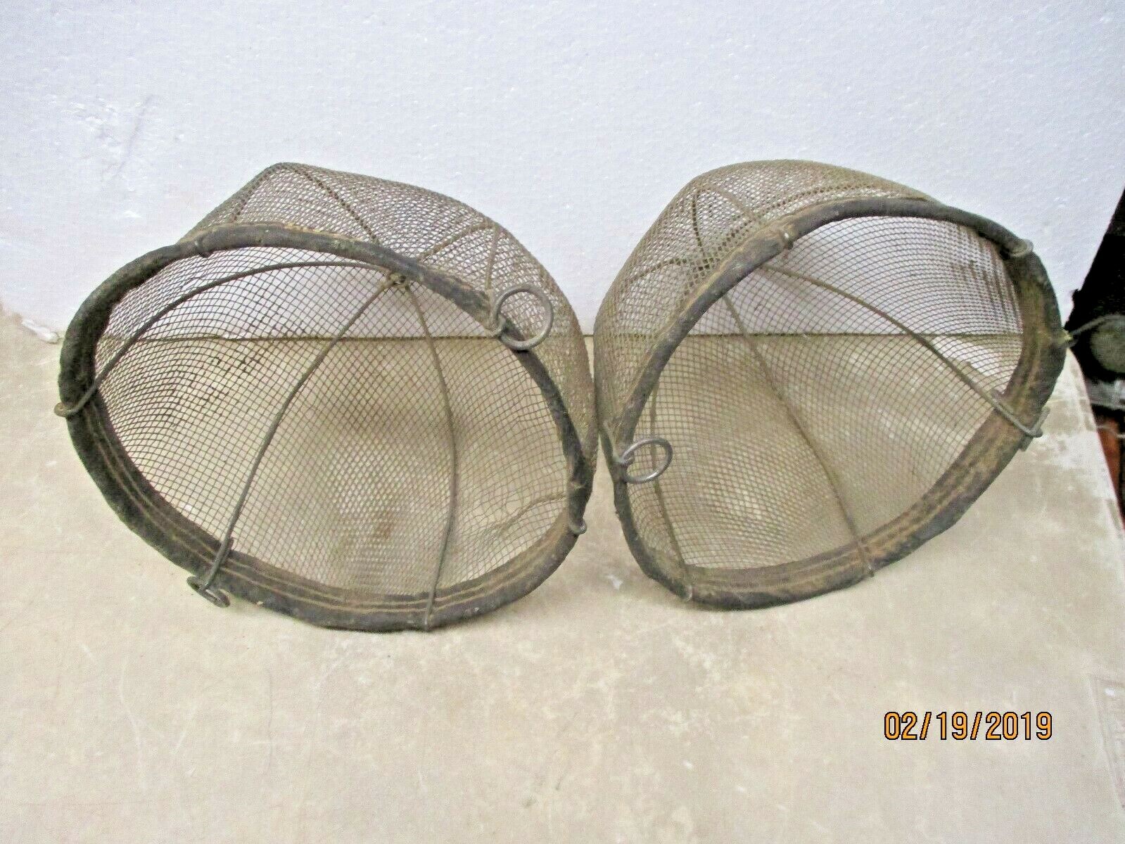 2 Old Wire Horse Grazing Muzzles