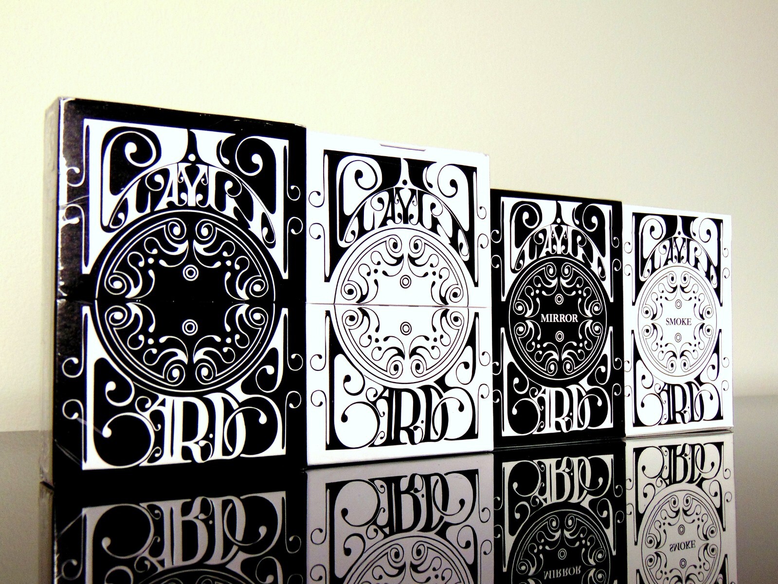 Smoke & Mirrors V8 (Black & White) Playing Cards Set by Dan