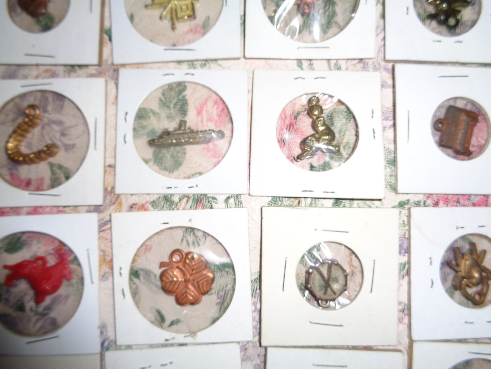 Large Vintage Lot of 53 Metal Trinkets Charms