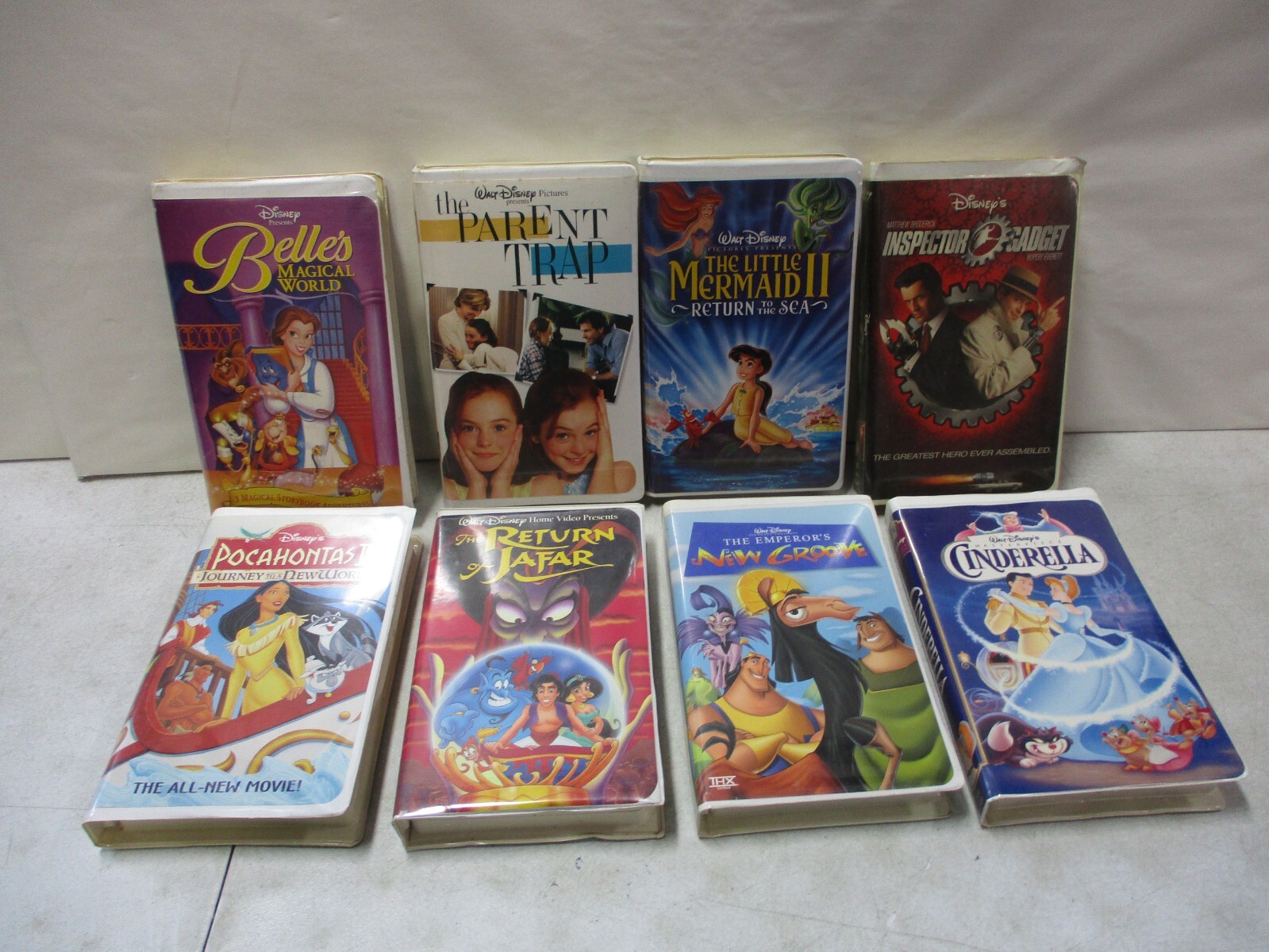 8 Walt Disney VHS with Cinderella, Inspector Gadget, Little