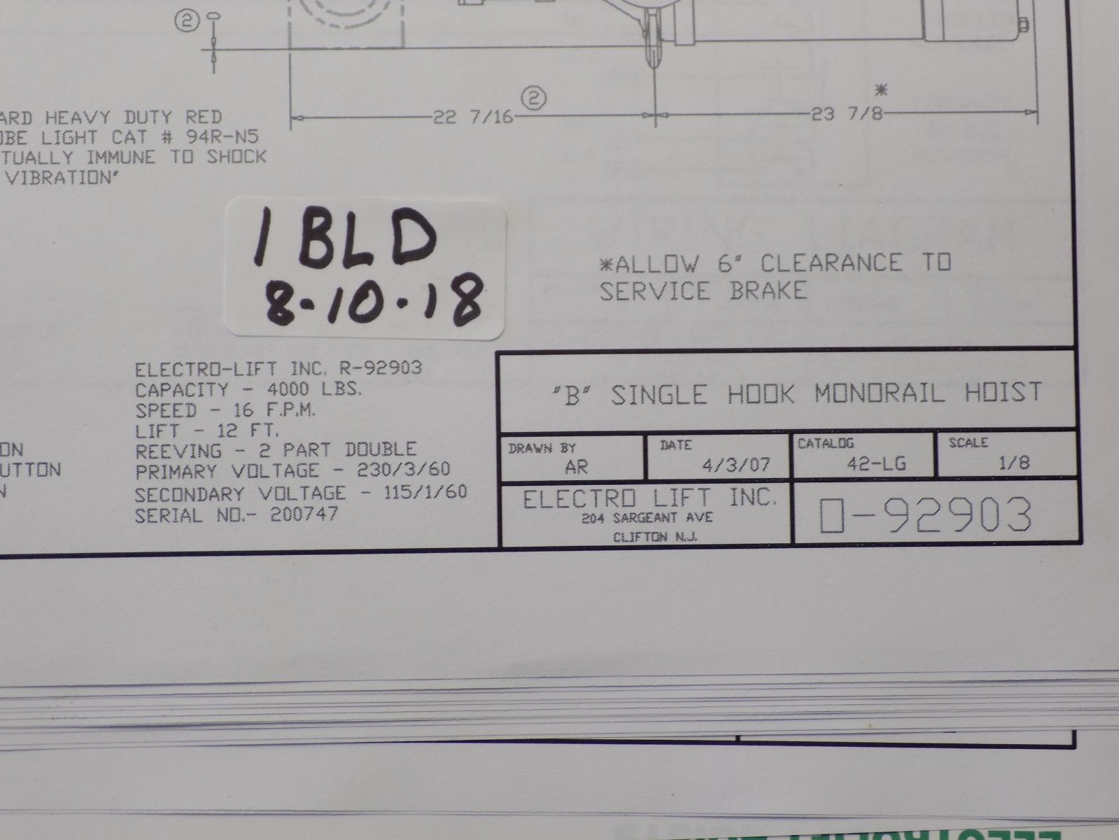 +NEW IN CRATE ELECTRO-LIFT 