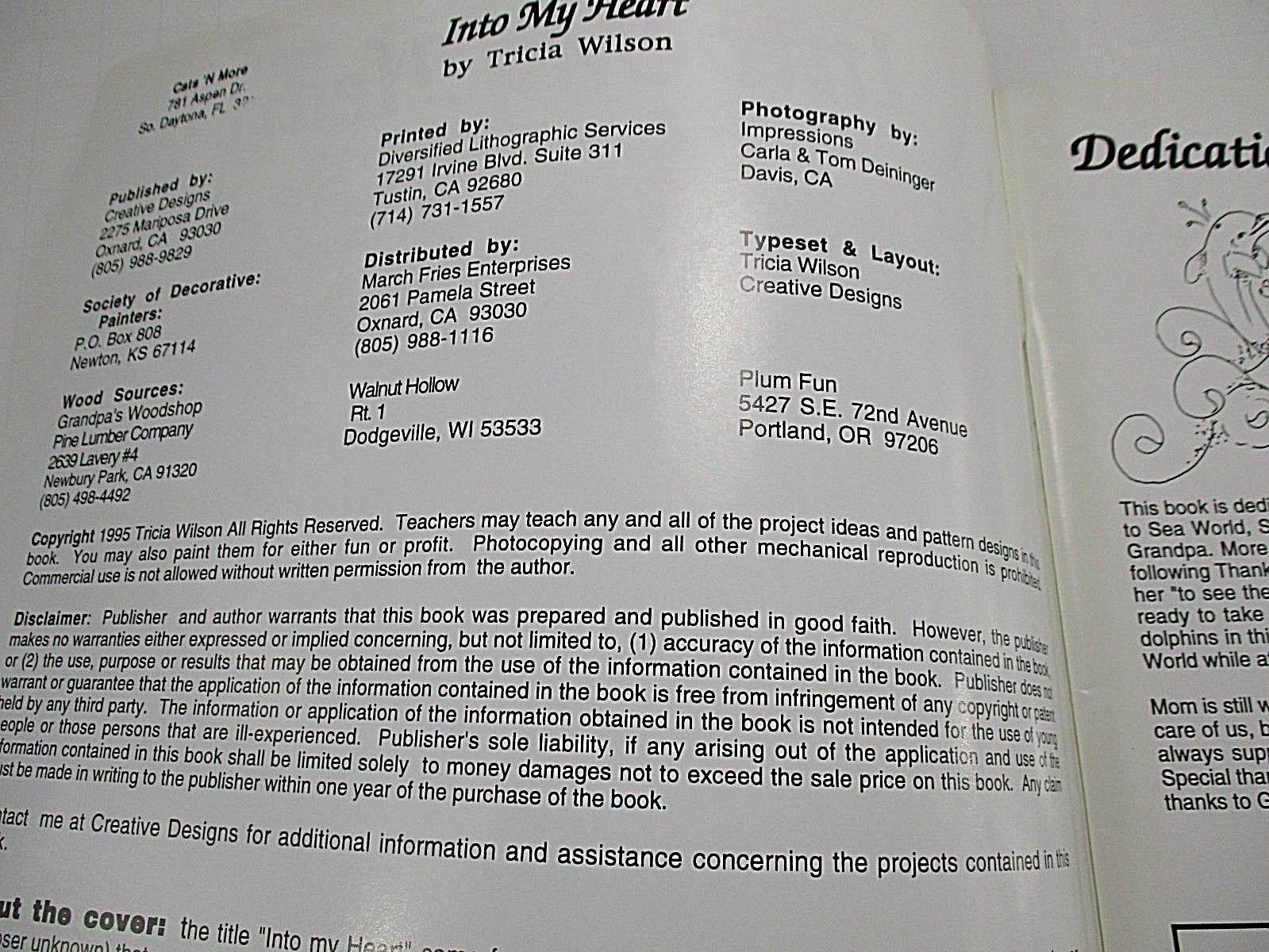 Into My Heart Hand Painting & Craft Instruction Book Dolphins Flowers Etc