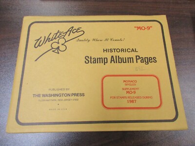 ''WHITEACE''HISTORICAL STAMP PAGES  MONACO SINGLES #MO-9 1987 FREE SHP.