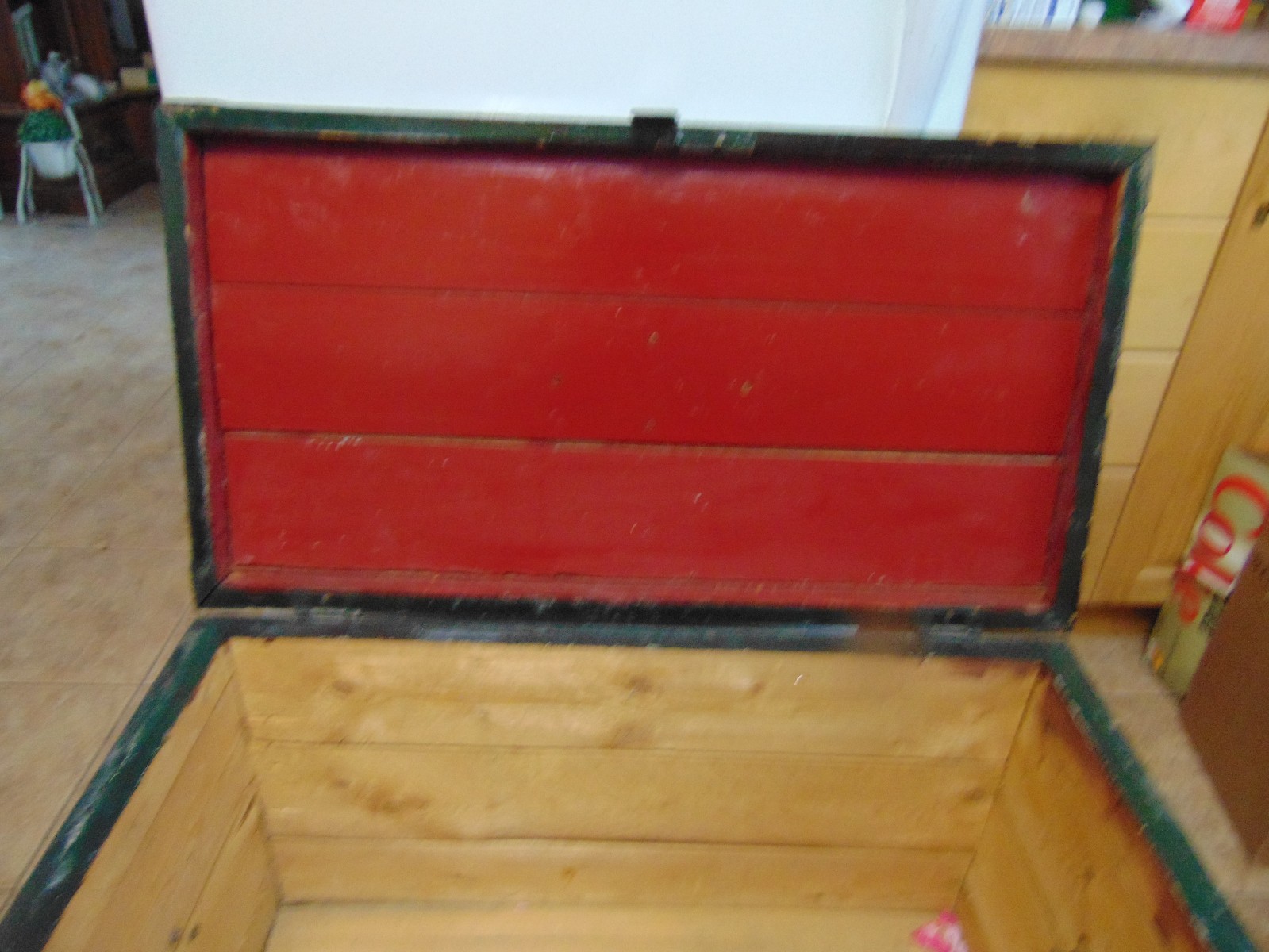 vintage/antique  wooden  trunk-chest   nice  # 5533