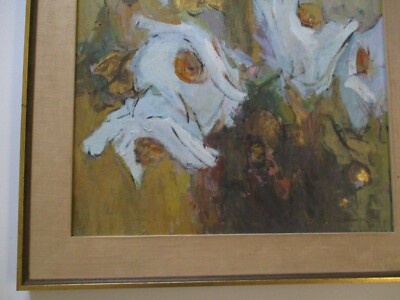 ROSE BAUMRUKER OIL PAINTING ABSTRACT EXPRESSIONISM FLORAL MODERNISM MID CENTURY
