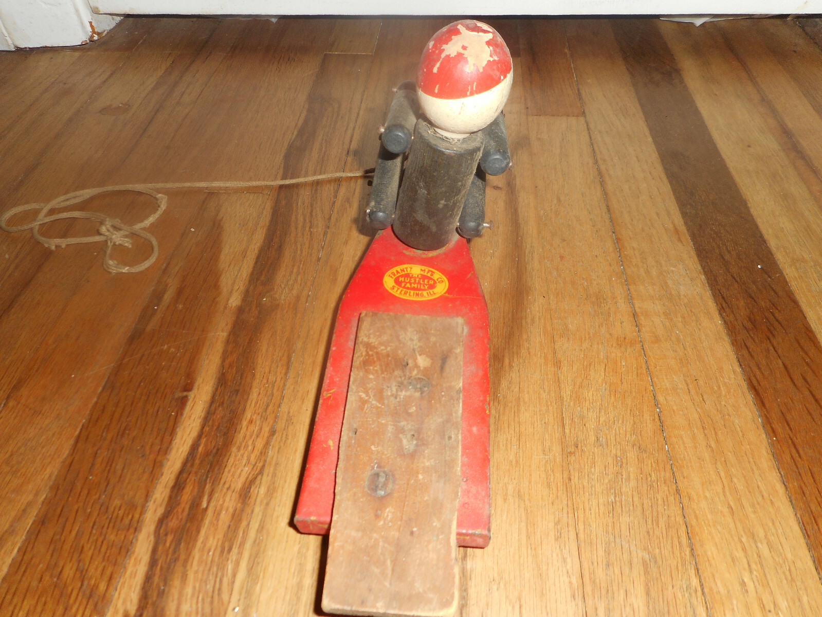 Vintage Frantz Toy Hustler Service Delivery Wagon Wood Pull Toy Parts Repair
