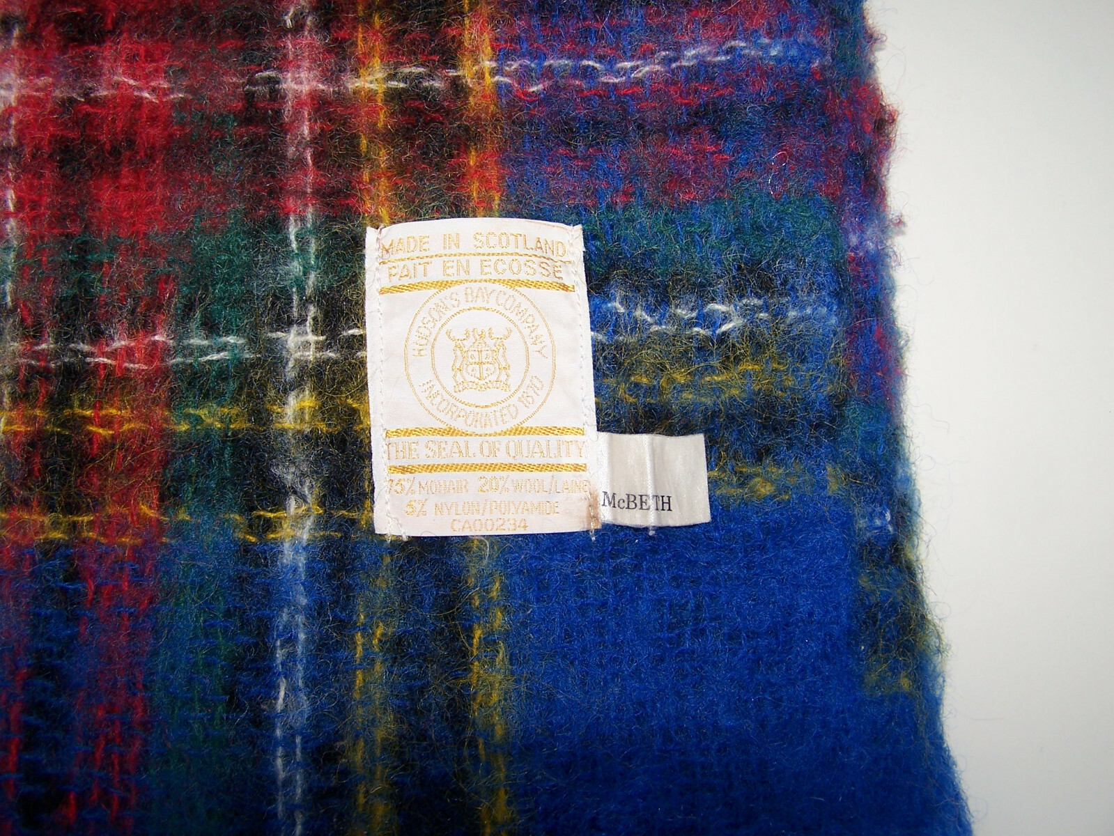 Hudson's Bay Mohair Blanket Made in Scotland - McBeth  70