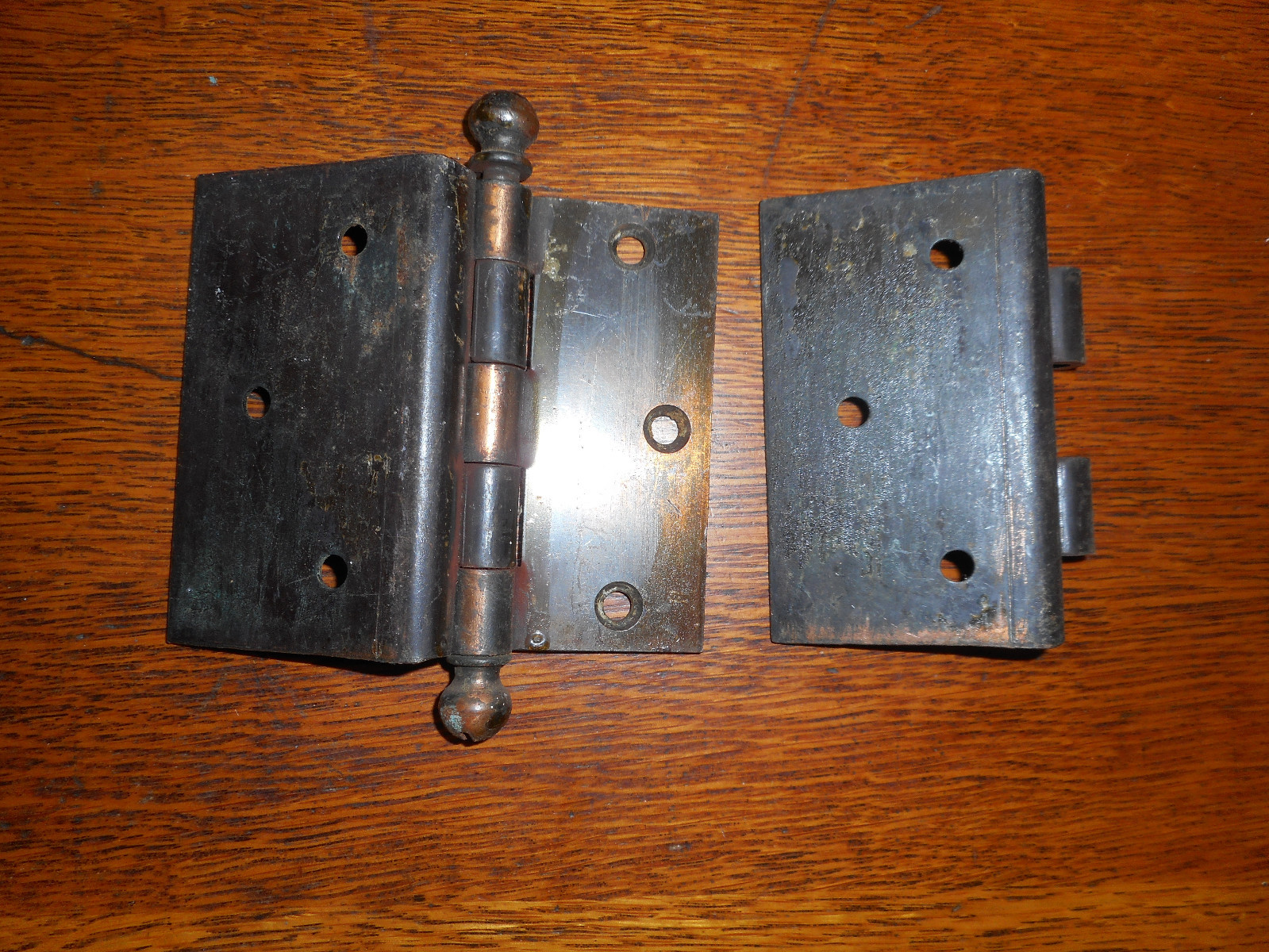 Vintage arts crafts craftsman door hinges offset Jappened finish  (W3BxA)