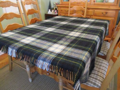Vintage All Wool Brooks Brothers Plaid Throw Blanket with 3" Fringe Scotland EVC