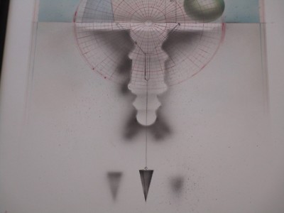 LARGE ERNEST POSEY DRAWING PAINTING ABSTRACT EXPRESSIONISM SURREALISM CALIFORNIA