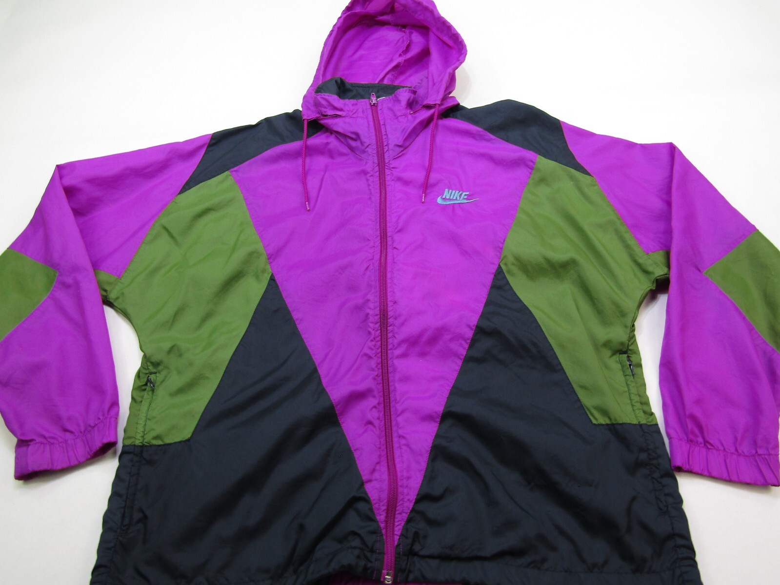 VTG Nike Windbreaker Jacket Mens Medium Colorblock Full Zip