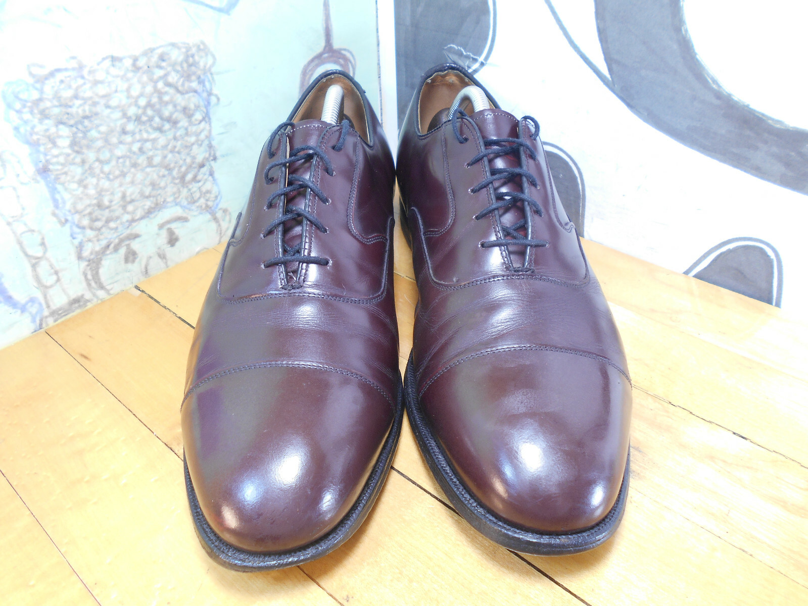 Johnston & Murphy Brown Leather Cap Toe Oxfords Men's 11.5D