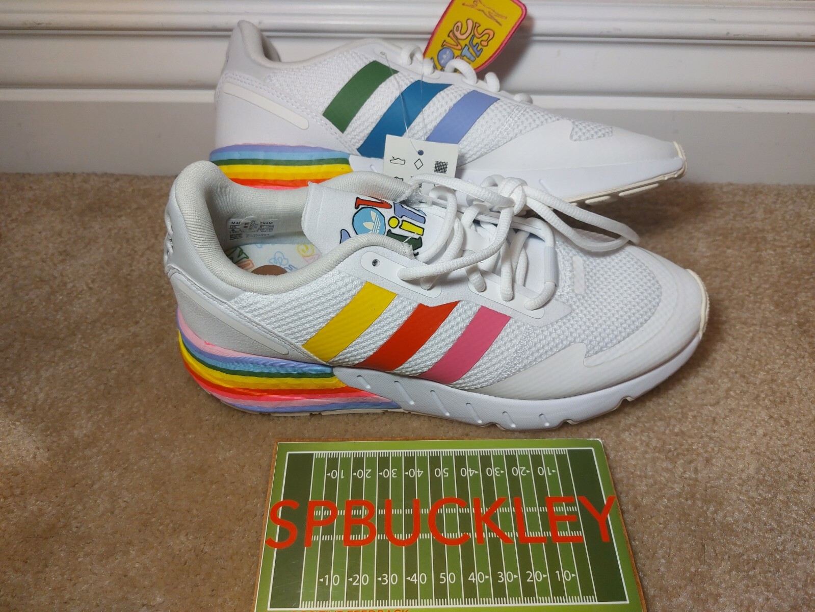 ADIDAS ORIGINALS ZX 1K BOOST PRIDE LOVE UNITES RUNNING SHOES ADIDAS ORIGINALS ZX 1K BOOST PRIDE LOVE UNITES RUNNING SHOES
