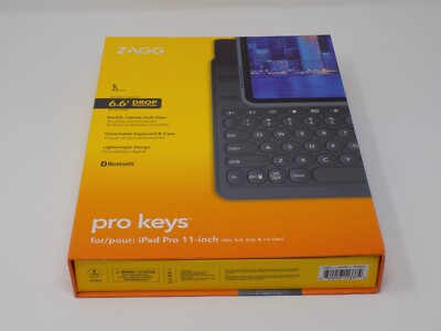 ZAGG Pro Keys Wireless Keyboard with Detachable Case for Apple iPad Pro 11''